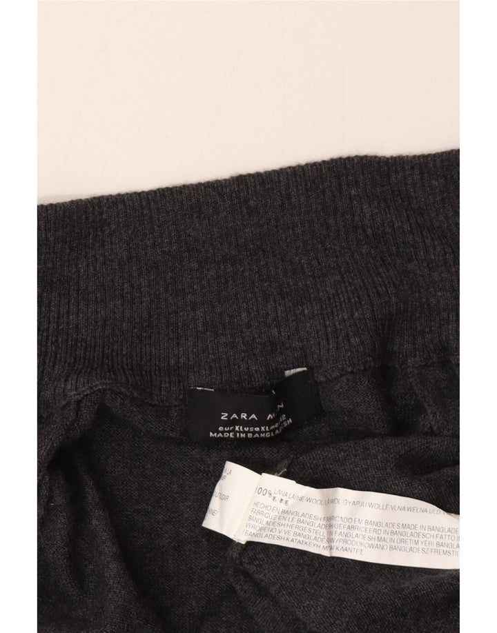 Zara Homme Cardigan Pull XL Gris Laine