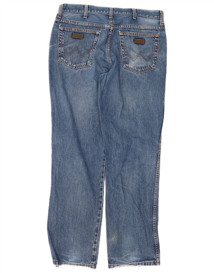 Wrangler Mens Texas Straight Jeans W36 L32 Blue Cotton