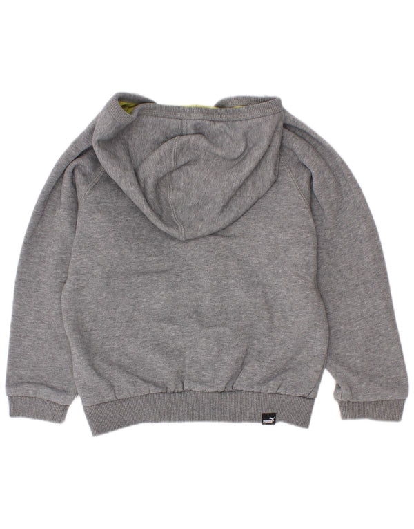Chłopięcy sweter Puma z kapturem i zamkiem, 2-3 lata, szara bawełna w plamki