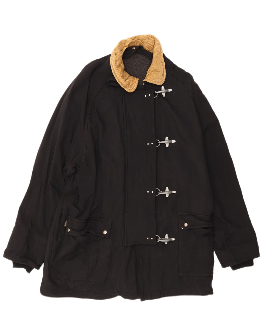 Fay Damen Dufflecoat UK 44 2XL Schwarz Klassisch