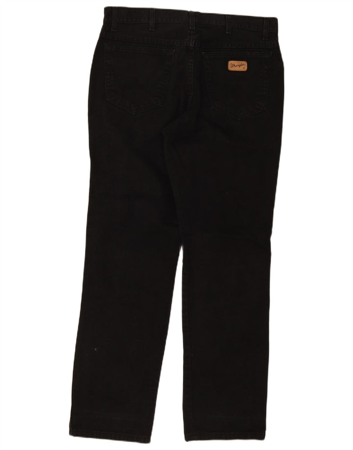 Wrangler Mens Texas Straight Jeans W36 L32 Black Cotton