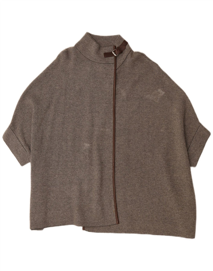 Massimo Dutti Damen-Strickjacke mit 3/4-Ärmeln, übergroß, Gr. 10, Größe S, Grau