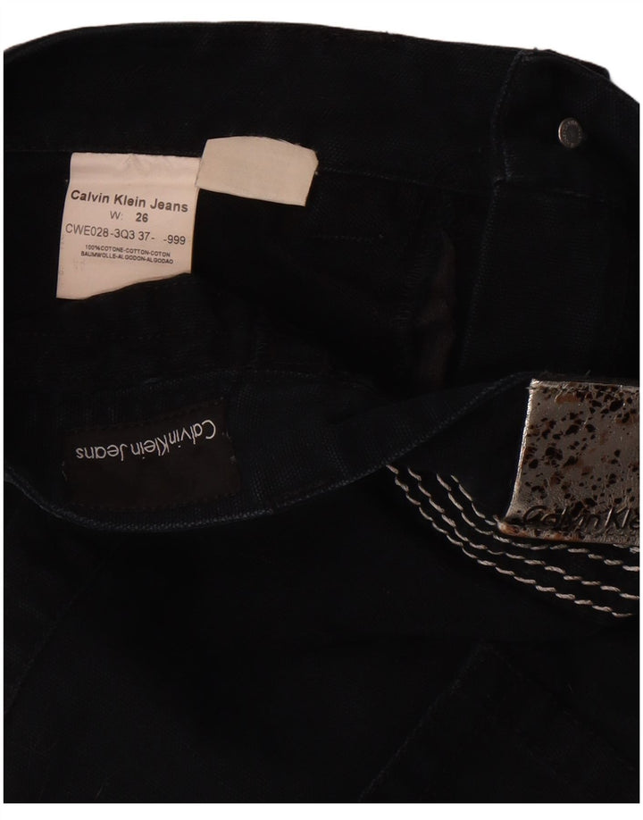 Calvin Klein Dame Mini Denim Nederdel W26 Lille Sort Bomuld