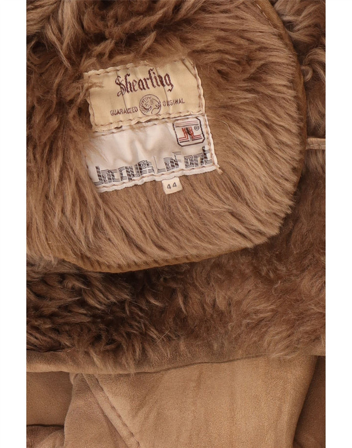 Винтажная женская короткая дубленка IT 44 Medium Beige Shearling