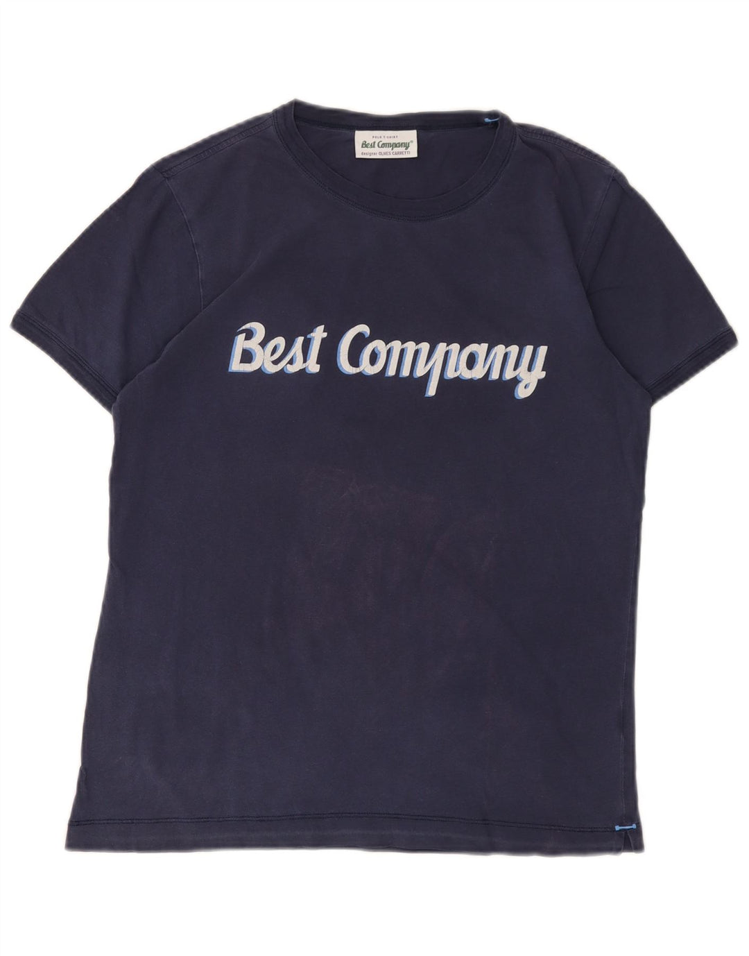 BEST COMPANY Mens Graphic T-Shirt Top Small Navy Blue