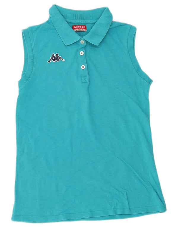 Kappa Polo sans manches pour femme UK 12 Coton turquoise moyen