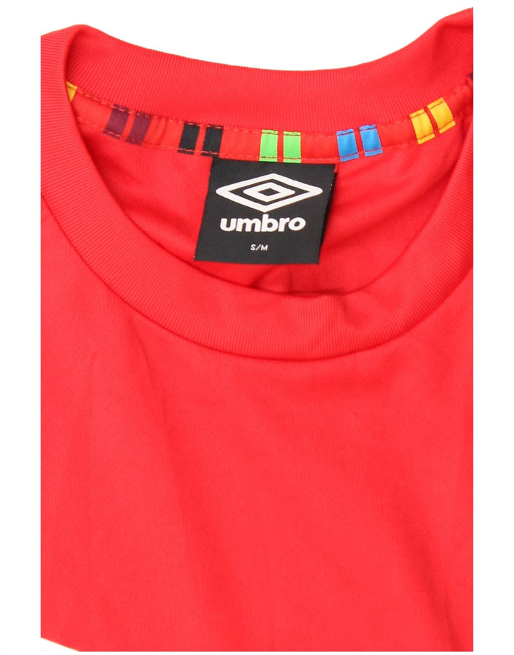 UMBRO Мужская футболка из полиэстера с цветными блоками, маленькая красная