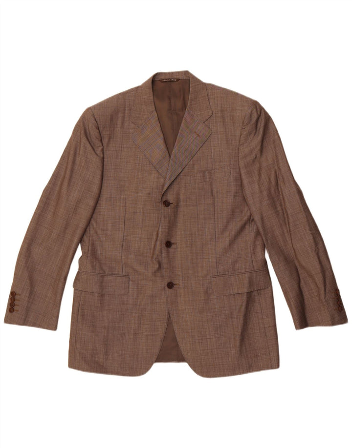 Canali Chaqueta tipo blazer de 3 botones para hombre IT 50 Large Grey Wool