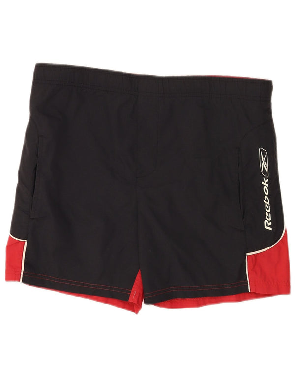 Męskie spodenki kąpielowe Reebok z grafiką, mały czarny nylon z blokami kolorów