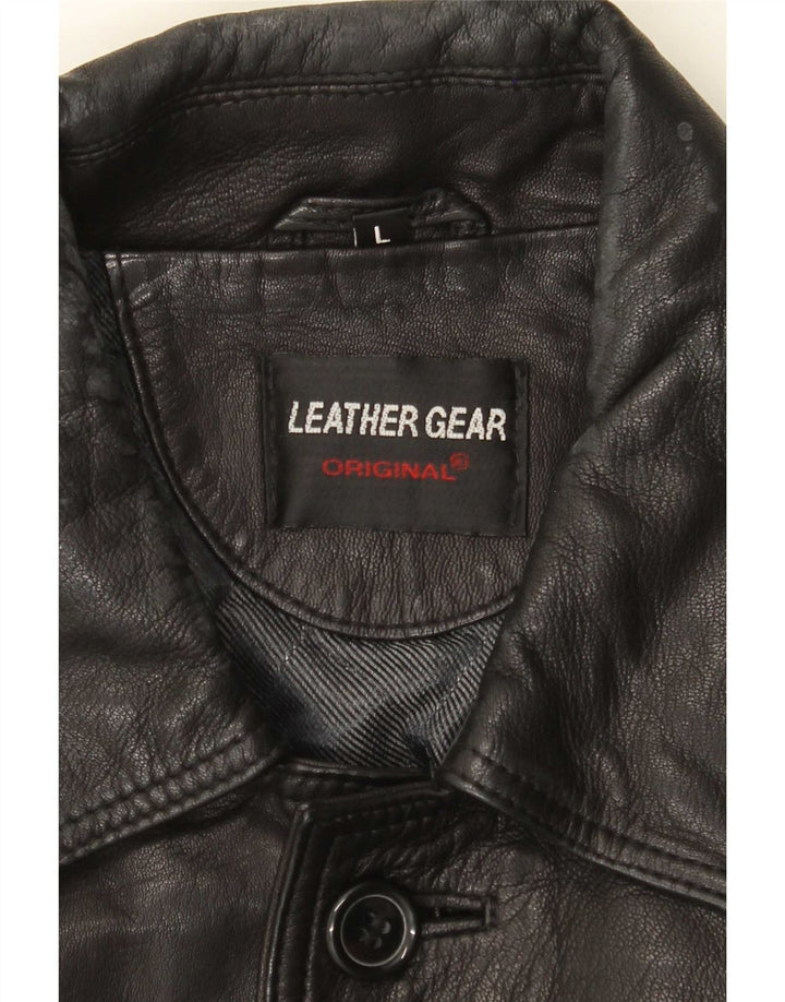 veste en cuir homme vintage UK 40 Grand Noir