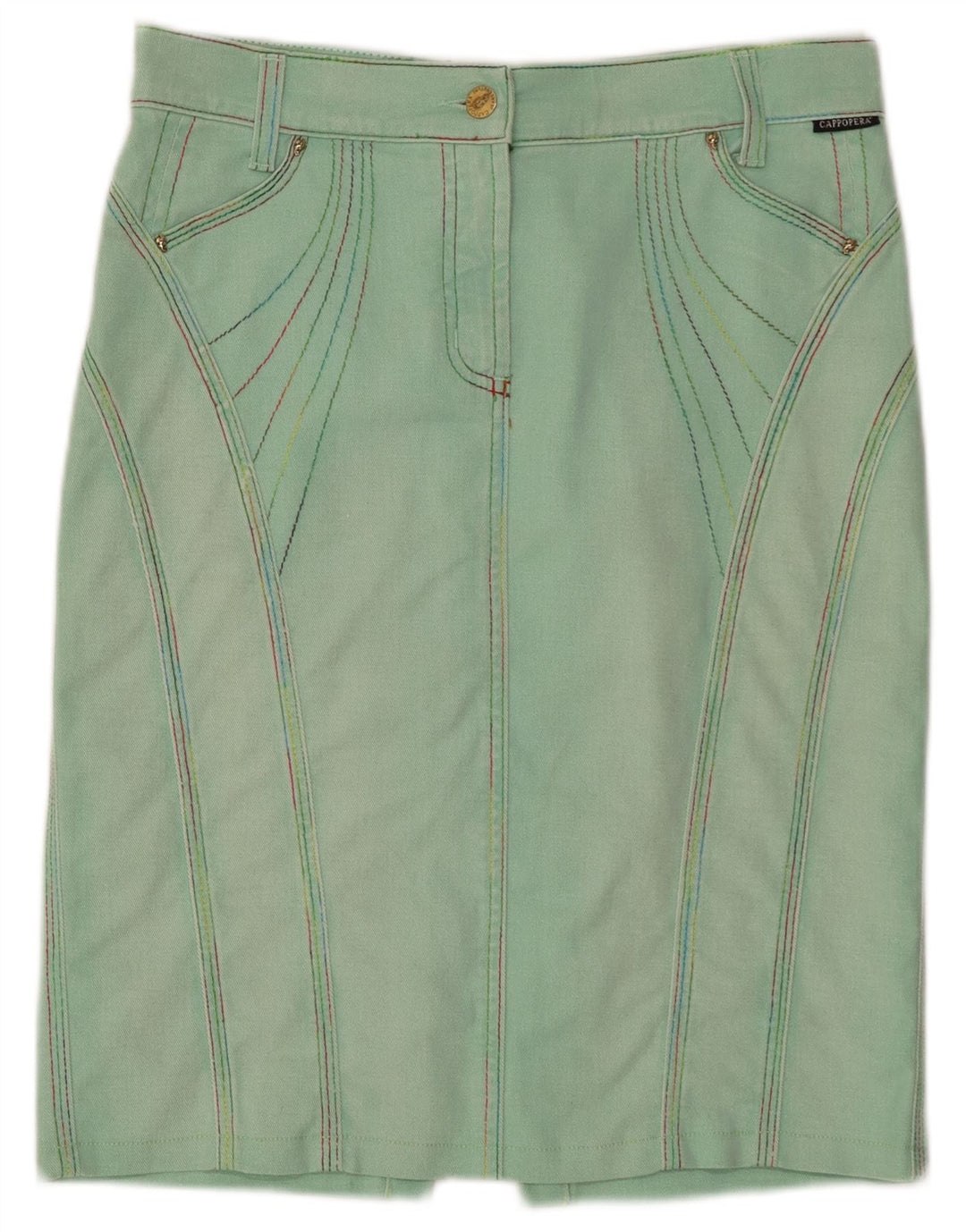 CAPPOPERA Womens Denim Skirt W30 Medium  Green