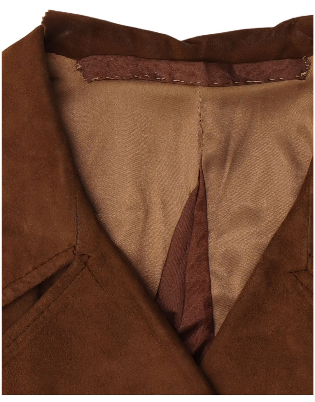 Vintage Damen Wildleder Trenchcoat UK 12 Mittelbraun
