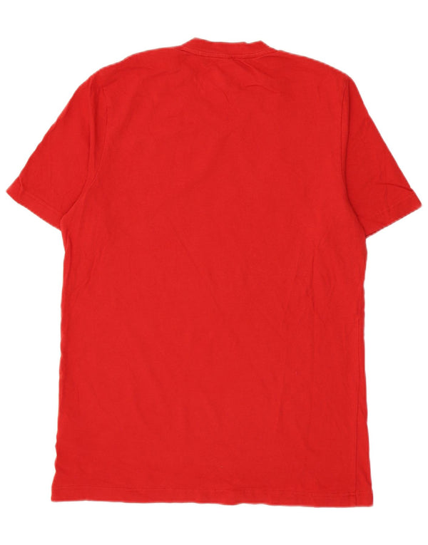 Adidas Mens T-Shirt Top Medium Red Cotton