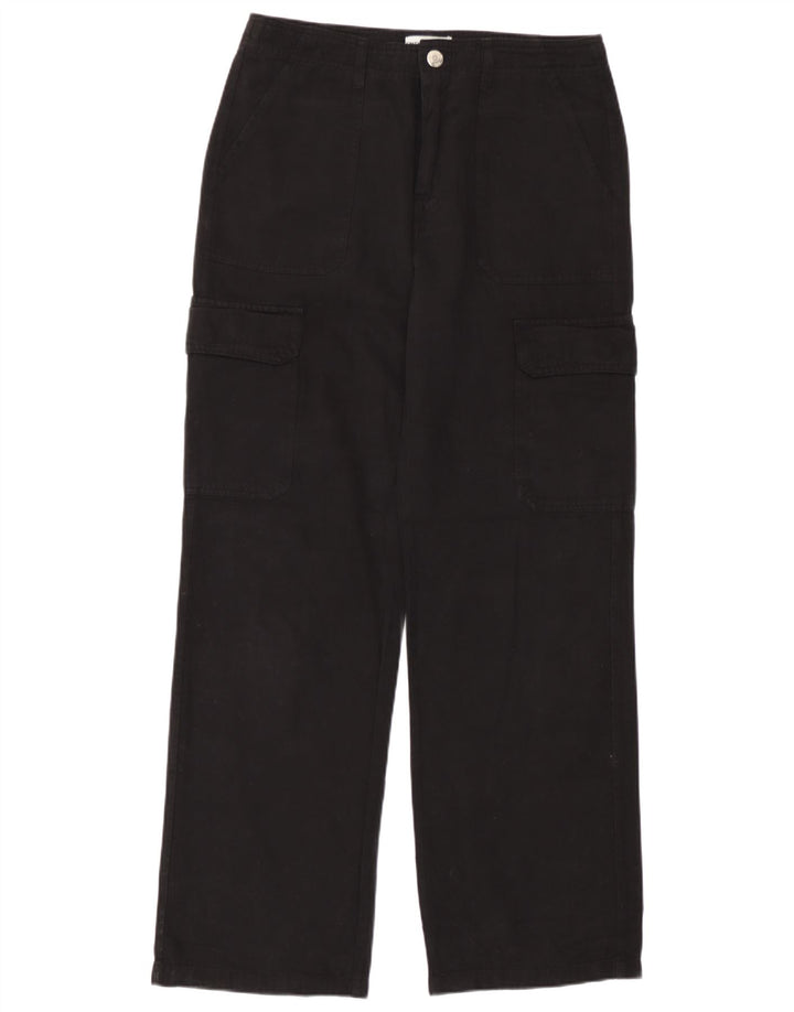 Zara Damen gerade Cargohose EU 40 Medium W30 L30 Schwarz