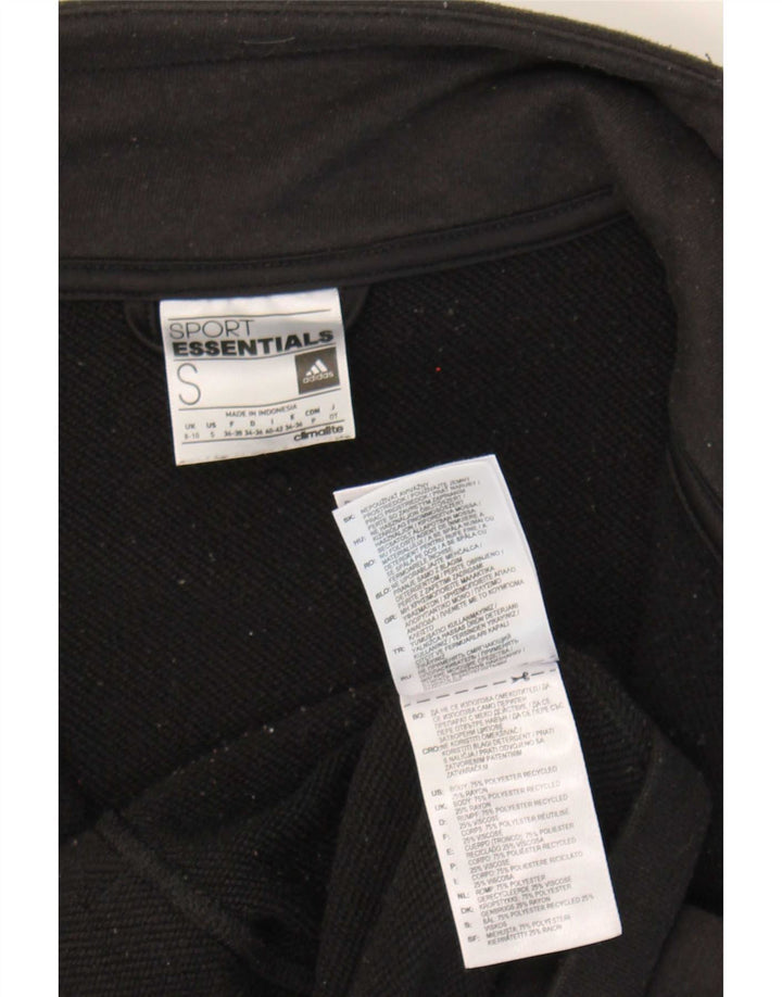 Adidas Womens Climalite Tracksuit Top Jacket UK 8/10 Pequeno Poliéster Preto
