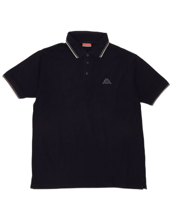 Polo Kappa da uomo XL in cotone blu navy