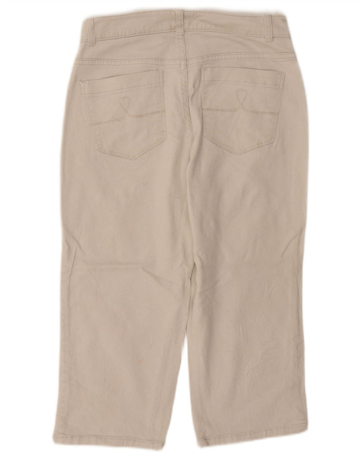 Izod Womens Capri Trousers US 6 Medium W30 L20 Off White Cotton