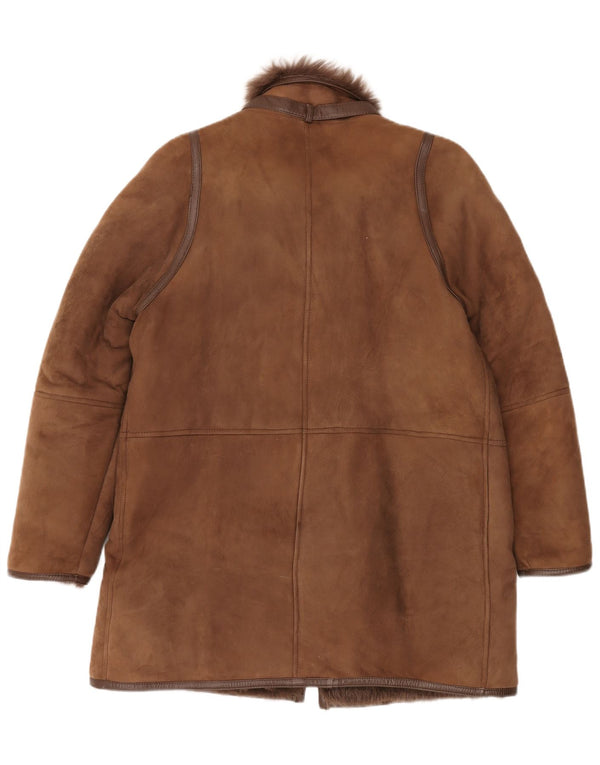 Cappotto in shearling vintage da donna EU 42 XL Marrone