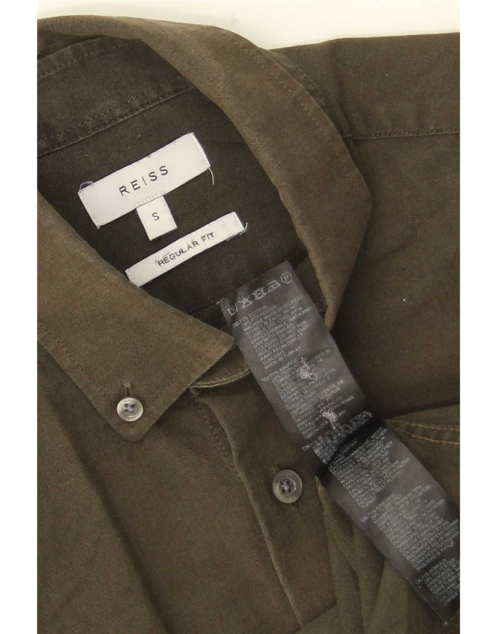 Reiss Chemise Regular Fit Petit Kaki Coton Homme