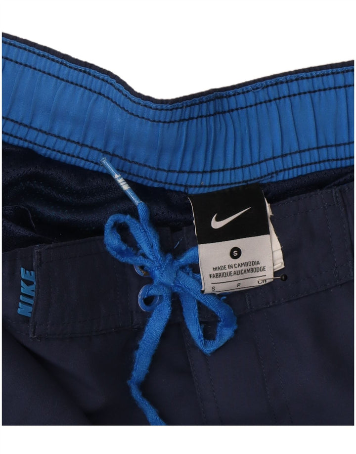 Nike Mens Swimming Shorts Small  Navy Blue Colourblock Polyester
