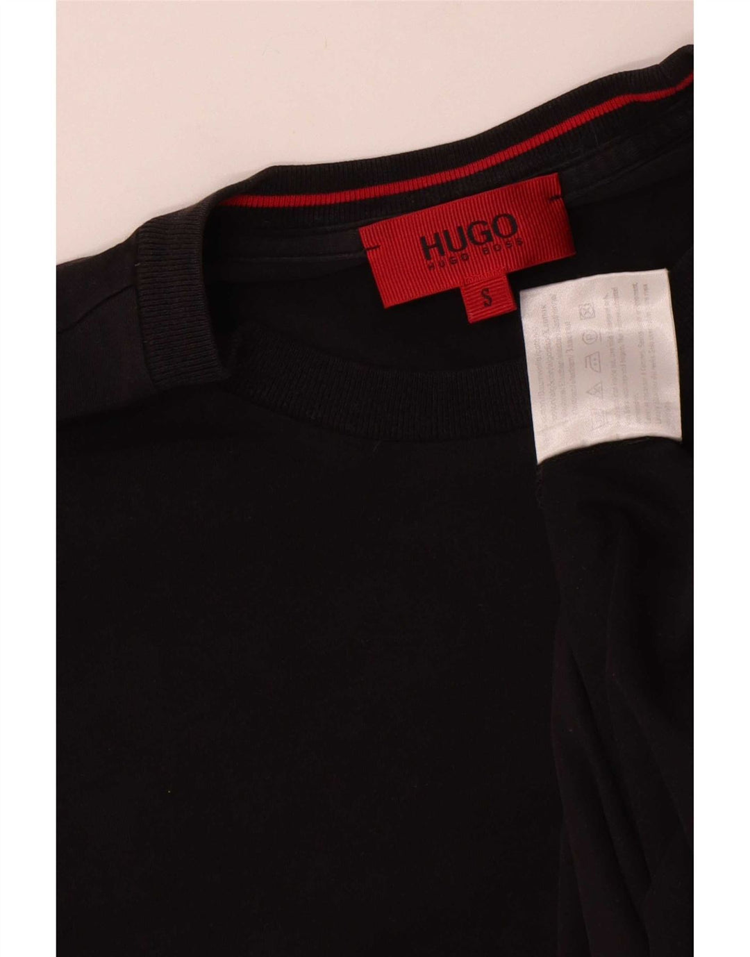 Hugo Boss Mens Top Long Sleeve Small Black Cotton