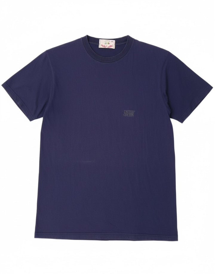 BENETTON Mens T-Shirt Top Medium Navy Blue
