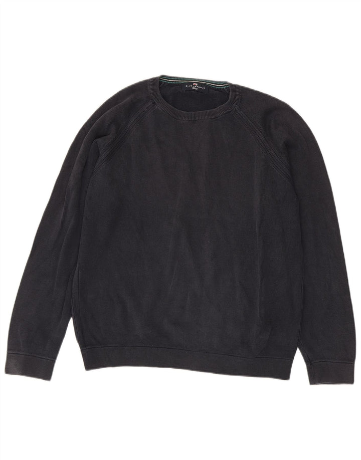 MARKS & SPENCER Mens Blue Harbour Sweatshirt Jumper Small Navy Blue Cotton