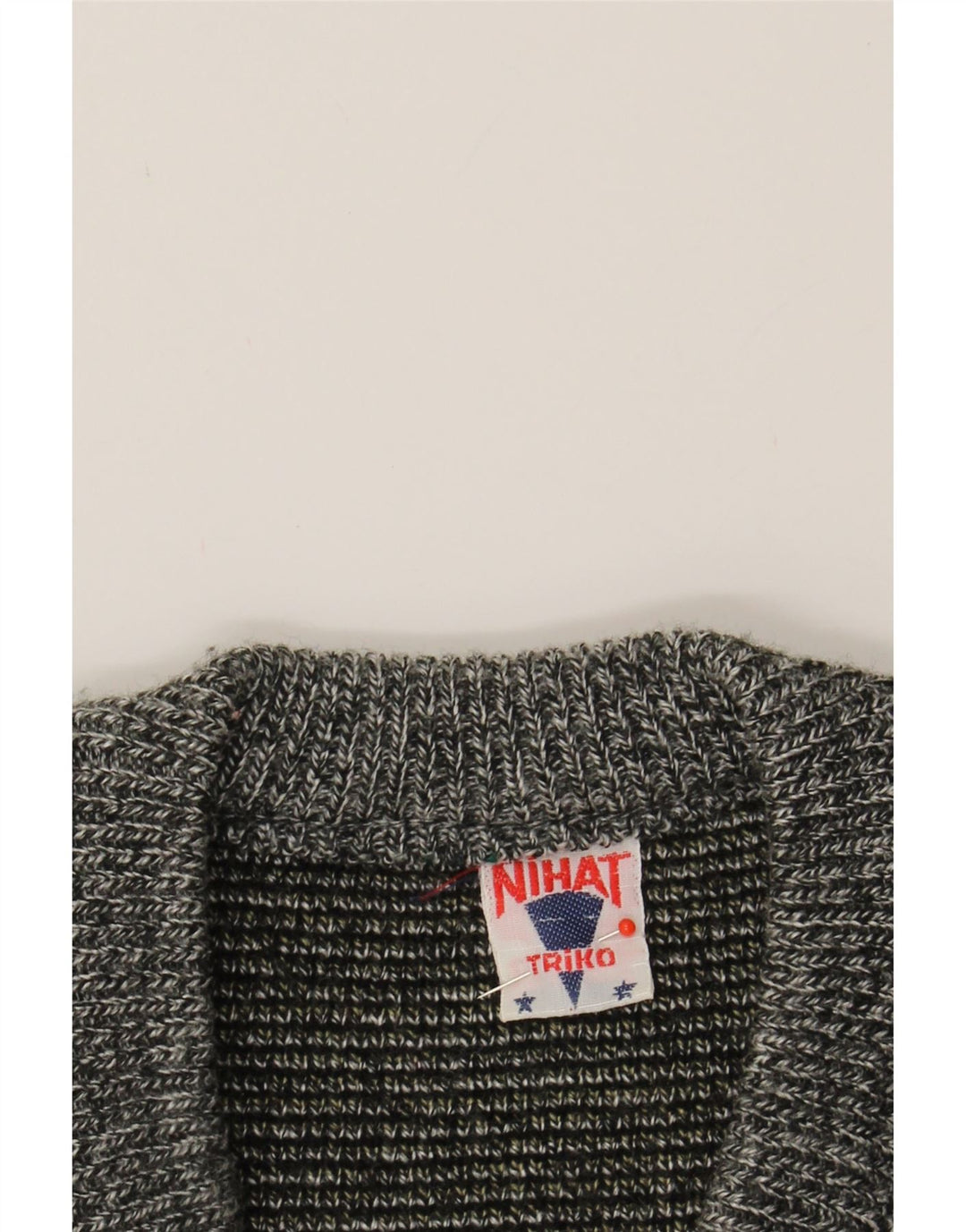 VINTAGE Mens V-Neck Jumper Sweater XL Grey Check Vintage Vintage and Second-Hand Vintage from Messina Hembry 