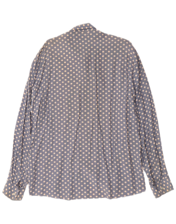 Vintage herreskjorte XL Blå Polka Dot Viscose