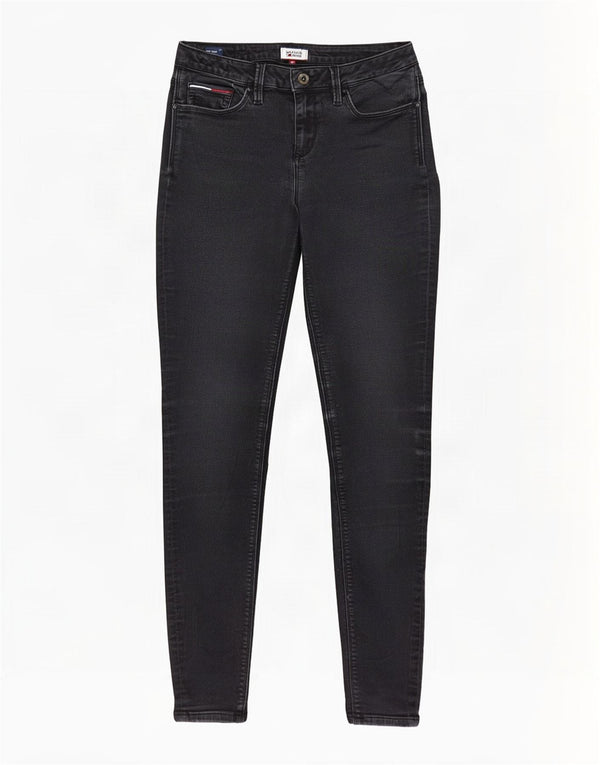 Damskie jeansy skinny ze średnim stanem Tommy Hilfiger W29 L32 Szara bawełna
