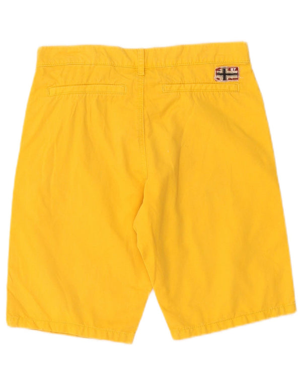 Napapijri Boys Chino Shorts 11-12 Years W26 Yellow Cotton