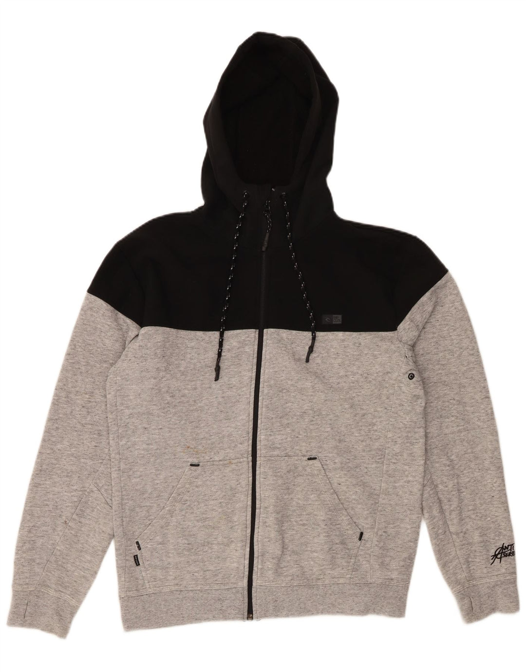 Męski sweter zapinany na zamek RIP CURL, średnioszary, z blokami kolorów
