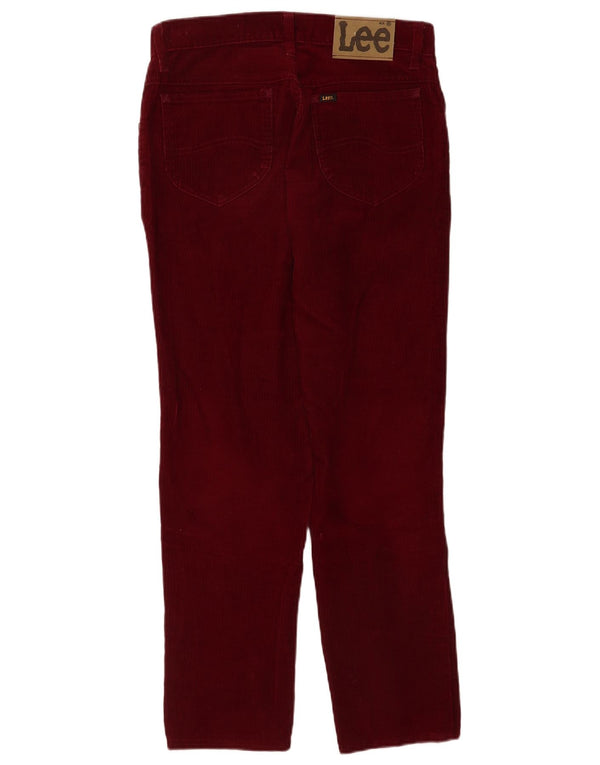 Lee Womens Tapered Corduroy Trousers W32 L28 Burgundy Cotton