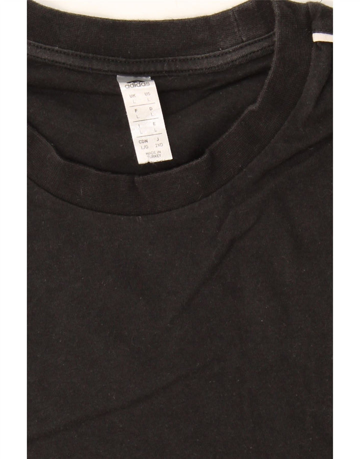 ADIDAS Mens T-Shirt Top Large Black Cotton Vintage Adidas and Second-Hand Adidas from Messina Hembry 