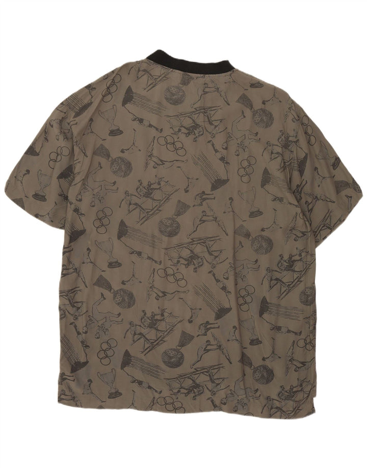 CIAO Mens Graphic T-Shirt Top Medium Grey Viscose
