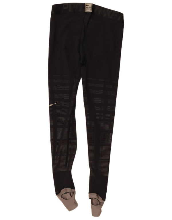 Nike Mens Graphic Leggings XL Black Pinstripe Polyester