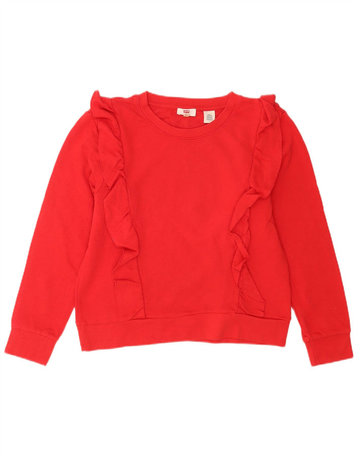 Levi's Womens Sweatshirt Jumper UK 14 Medium Red Cotton