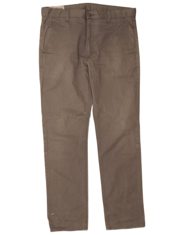 Levi's Mens Regular Chino Trousers W36 L32 Grey Cotton