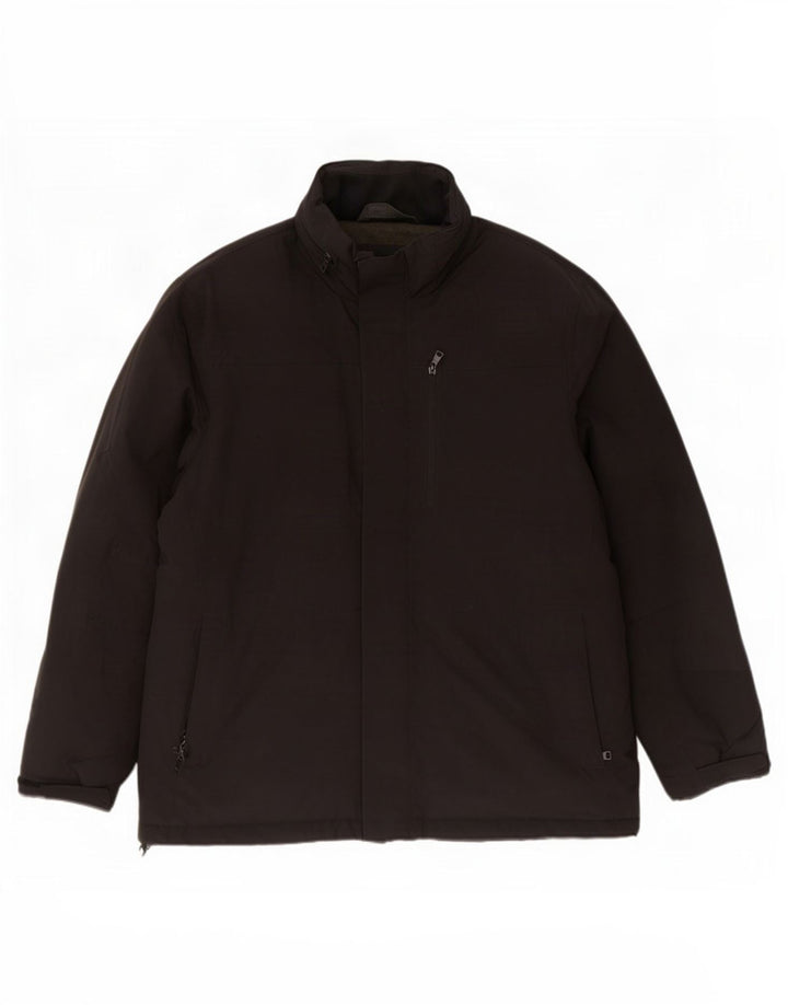 Marks & Spencer Mens Hooded Windbreaker Jacket UK 44 2XL Black Polyester