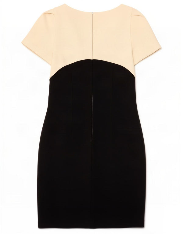Luisa Spagnoli Vestido tubo IT 44 Mediano Lana color block blanco