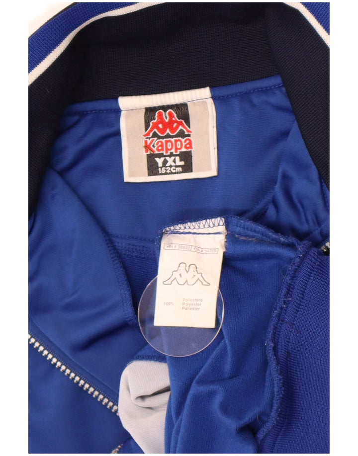 Kappa Boys Tracksuit Top Jacket 12-13 Years XL Blue Colourblock Polyester