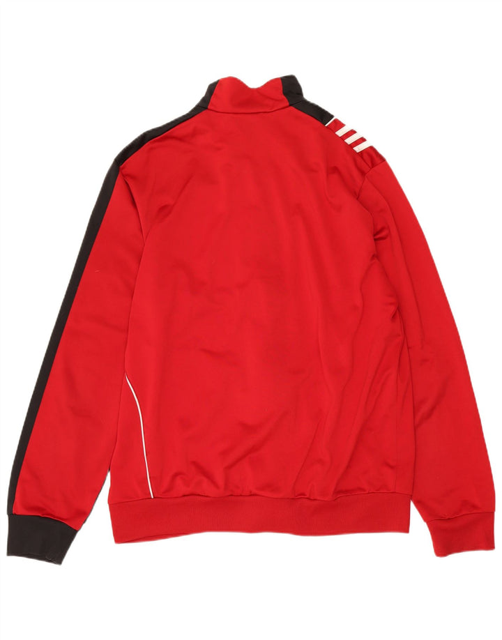 ADIDAS Mens Tracksuit Top Jacket UK 42/44 Large Red Colourblock Polyester