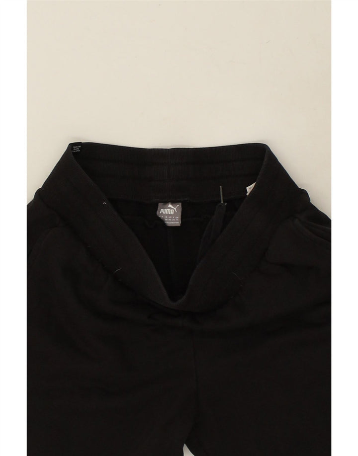 PUMA Womens Tracksuit Trousers Joggers UK 10 Small  Black Cotton | Vintage Puma | Thrift | Second-Hand Puma | Used Clothing | Messina Hembry 