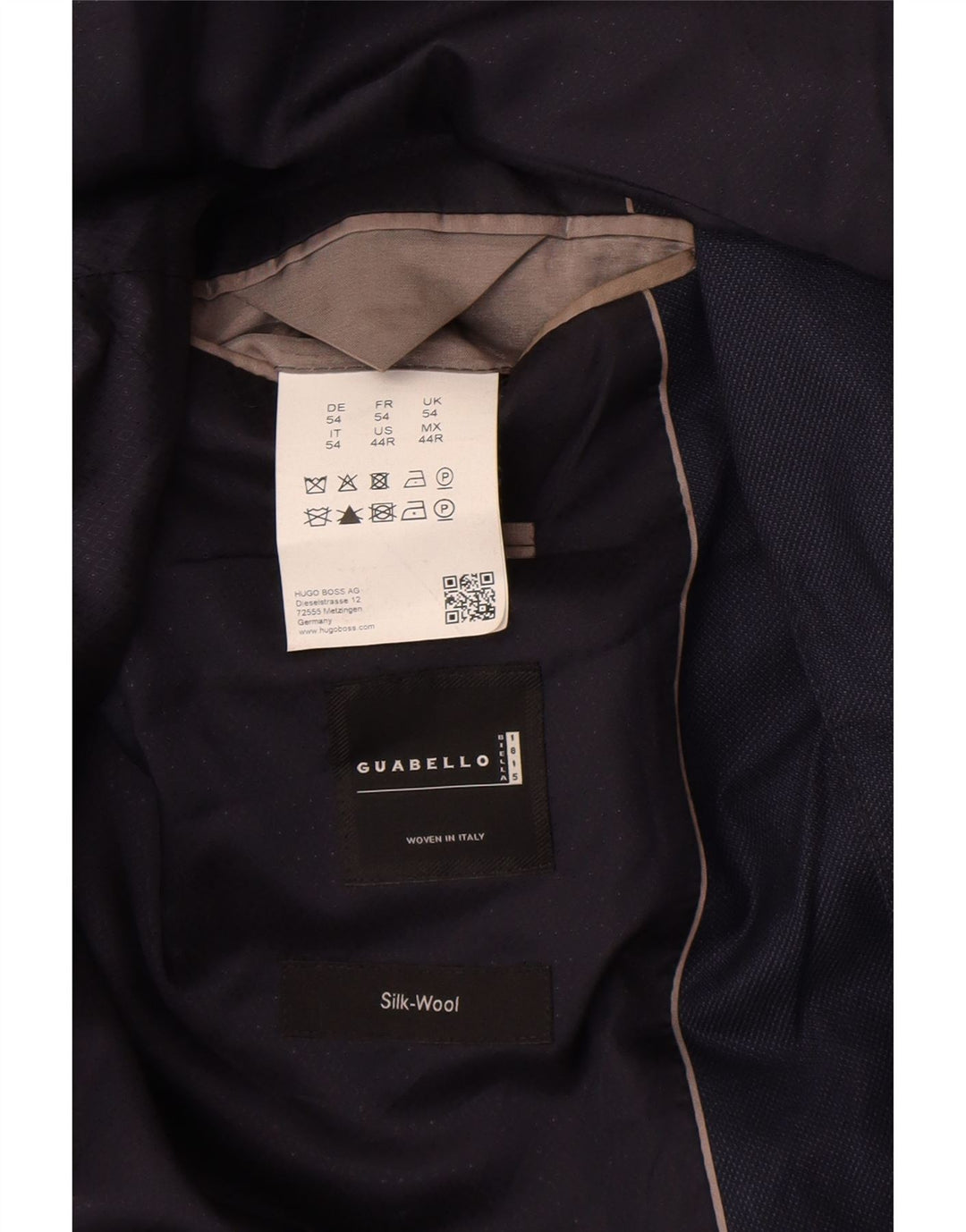 Giacca blazer da uomo a 2 bottoni Hugo Boss EU 54 2XL Lana blu navy