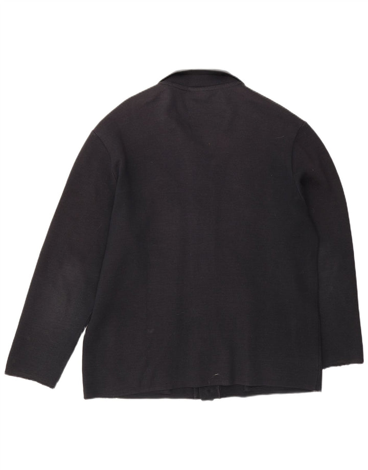 Lacoste Mens Cardigan Sweater IT 52 Large Navy Blue Wool