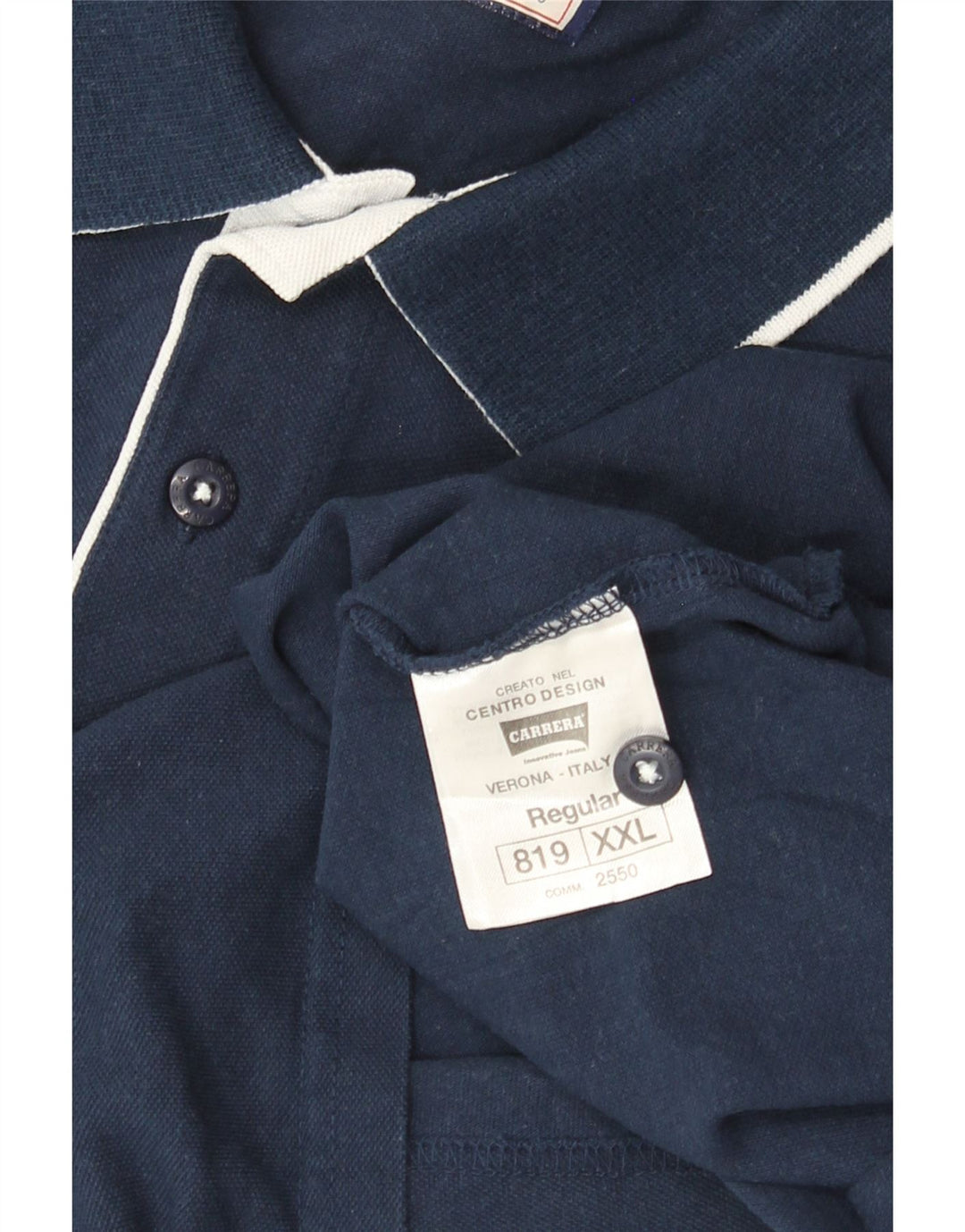 Carrera Mens Polo Shirt 2XL Navy Blue Cotton