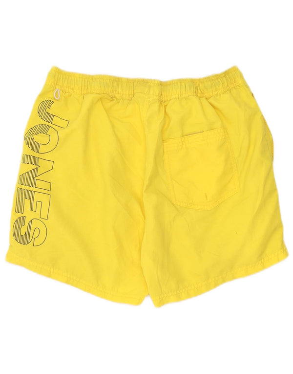 Jack & Jones Mens Graphic Swimming Shorts Large Yellow Polyester