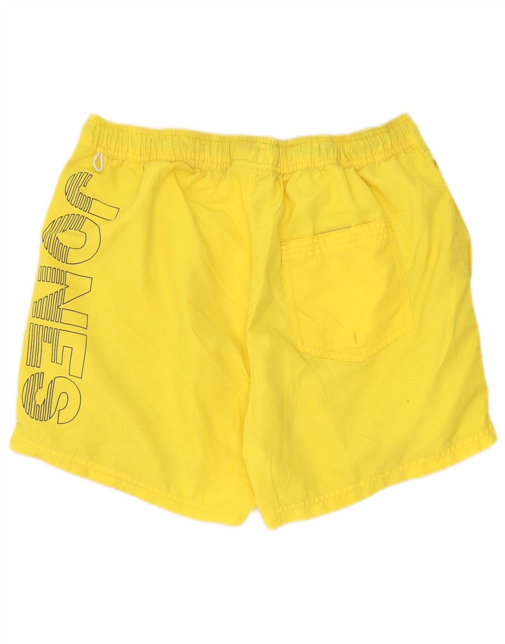 Jack & Jones Herren-Badeshorts mit Grafik, groß, gelb, Polyester