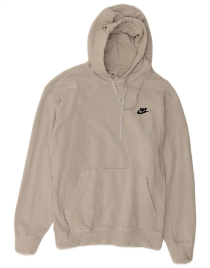 Nike Mens Hoodie Jumper Large Off White Cotton