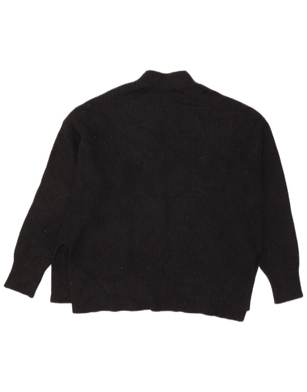 Zara Womens Oversized Cardigan Sweater UK 14 Medium Black